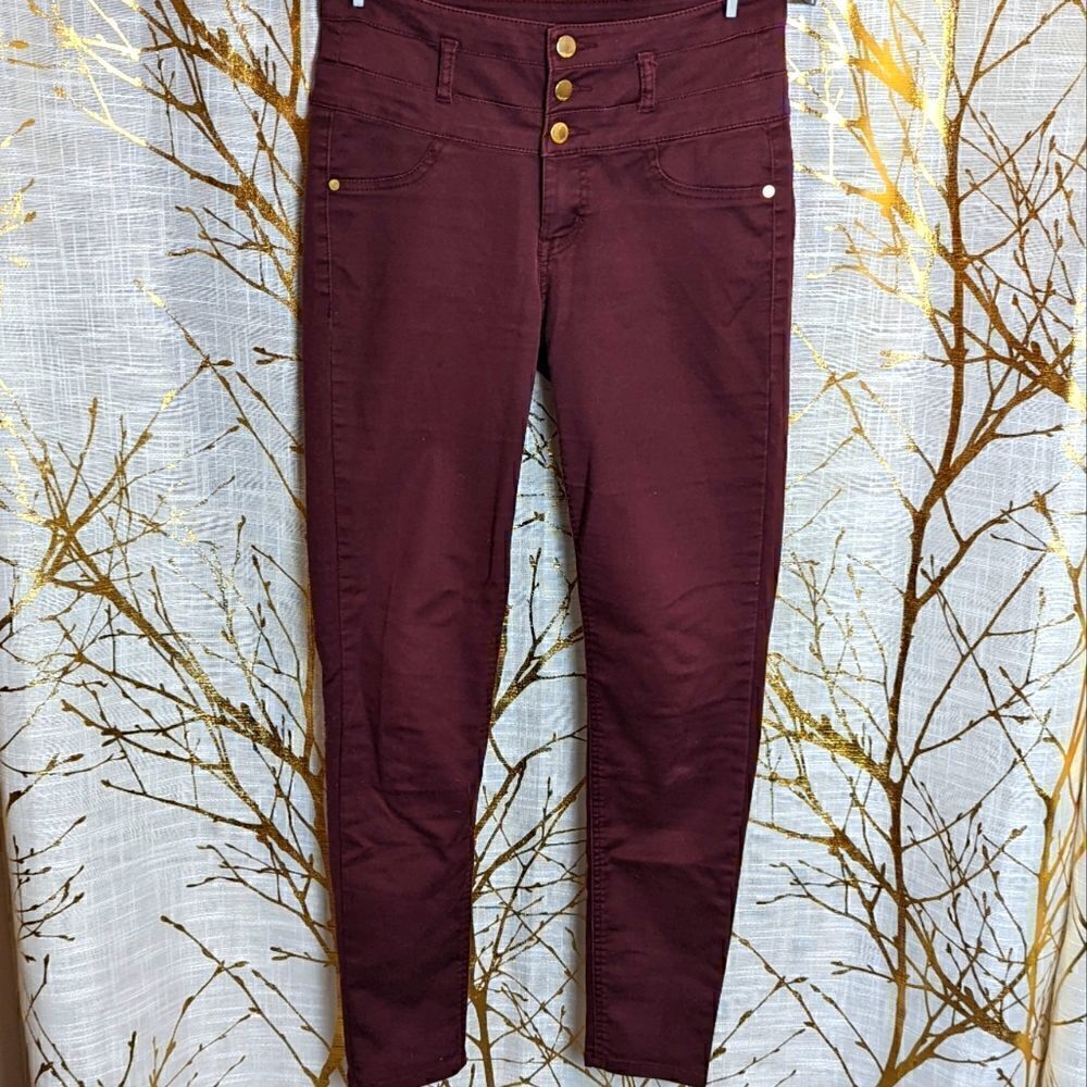 burgundy Refuge skinny jeans 